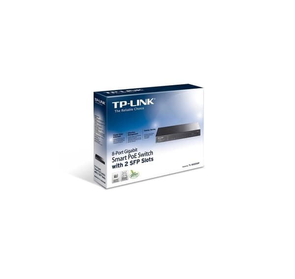Switch, Tp-link, omada (tl-sg2008, typ l2, stationär/sockel, 8x10base-t / 100base-tx / 1000base-t, 2xsfp, poe-portar 8)