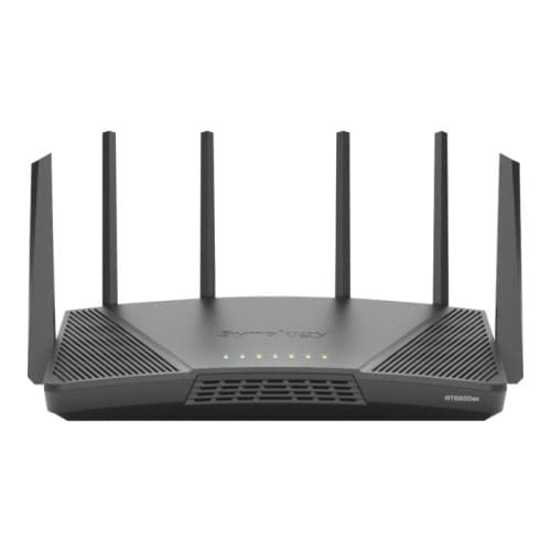 Synology RT6600AX - trådlös router - Wi-Fi 6 - skrivbordsmodell Svart