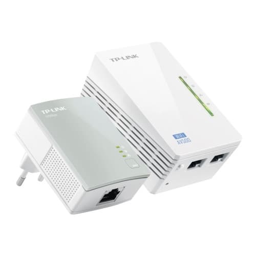 TP-Link TL-WPA4220KIT AV500 2-Port Wifi Powerline Adapter Starter Kit - PowerLine adaptersats - Wi-Fi - vägginsticksbar