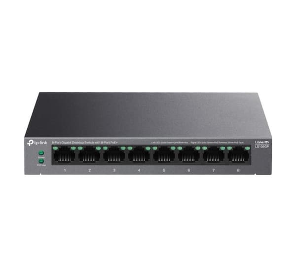 Kytkin ls108gp (työpöytä/jalusta, 8x10base-t / 100base-tx / 1000base-t, poe+ portit 8, ls108gp), Tp-link