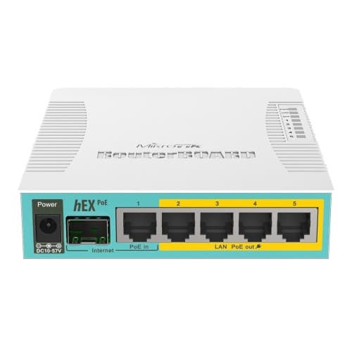 MikroTik RouterBOARD hEX RB960PGS - router - skrivbordsmodell Vit