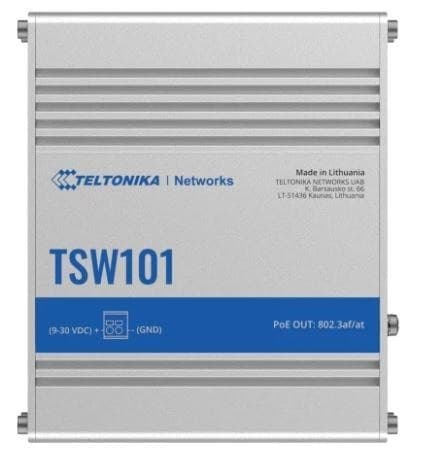 Switch tsw101 (5xrj45, poe-porter 4, 60 watt, tsw101), Teltonika Metallisk