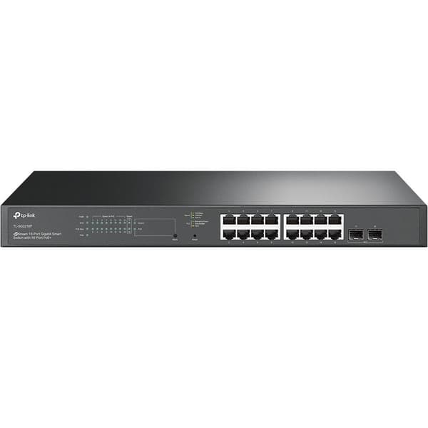 Switch jetstream (tl-sg2218p, stationär/sockel, 16x10base-t / 100base-tx / 1000base-t, 2xsfp, poe+ portar 16, 150 watt), Tp-link