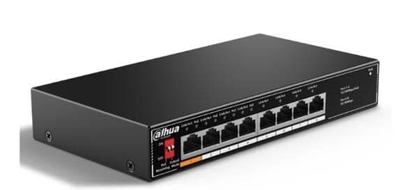 Switch stationär/piedestal (8x10base-t / 100base-tx, poe-portar 4, 60 watt, sf1008lp), Dahua