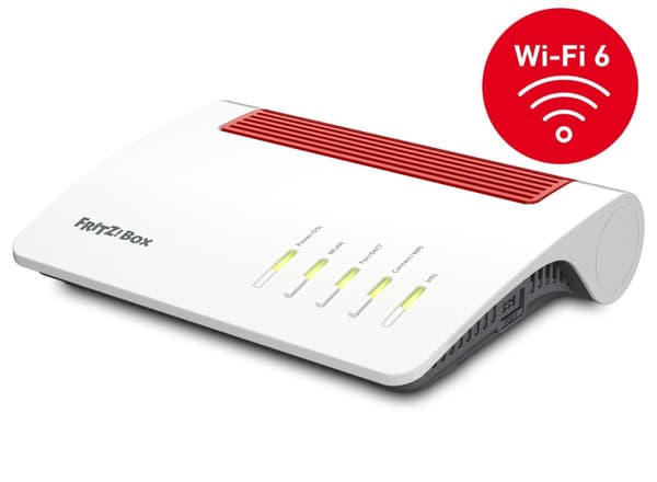 AVM FRITZ!Box 7590 AX - trådløs router - DSL-modem - 4-ports switch - GigE - 802.11a/b/g/n/ac/ax - dual-band - VoIP telefonadapter (DECT) (20002998)