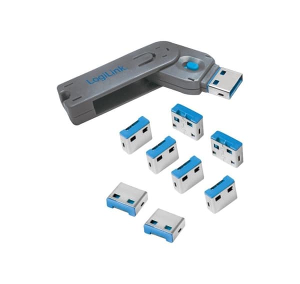 Logilink, USB-portblokering (1x nøgle og 8x låse), AU0045