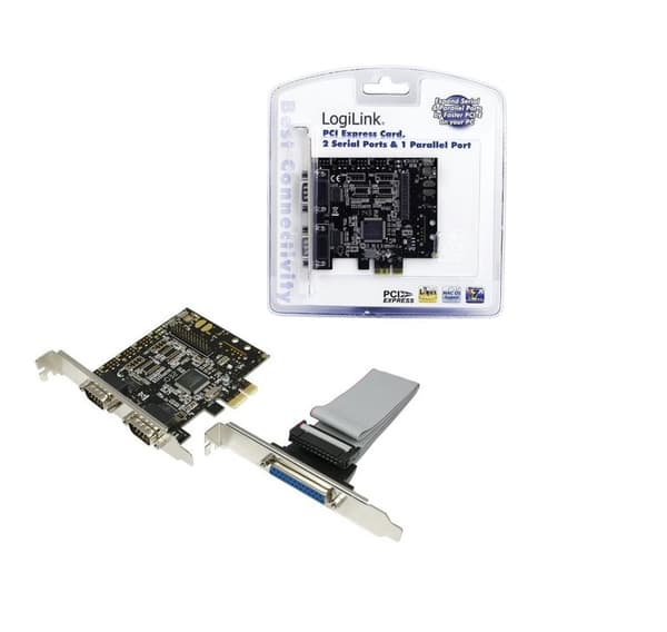 Logilink, parallel/seriel, 2 x seriel (COM), 1 x parallel (LPT)