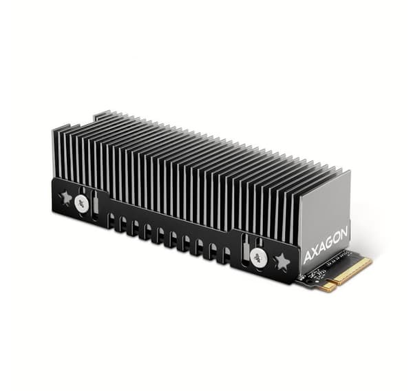 AXAGON, passiv kylare i aluminium för enkel- och dubbelsidiga M.2 SSD:er storlek 2280, höjd 24 mm, CLR-M2XT