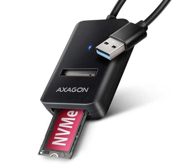 AXAGON, USB-A 10 Gbps - M.2 NVMe og SATA SSD Adapter, ADM2-AM
