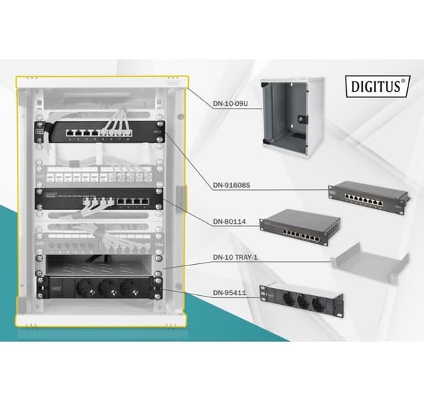 Digitus, netværkssæt - 254 mm (10") - 9U, 312 x 300 mm, DN-10-SET-2