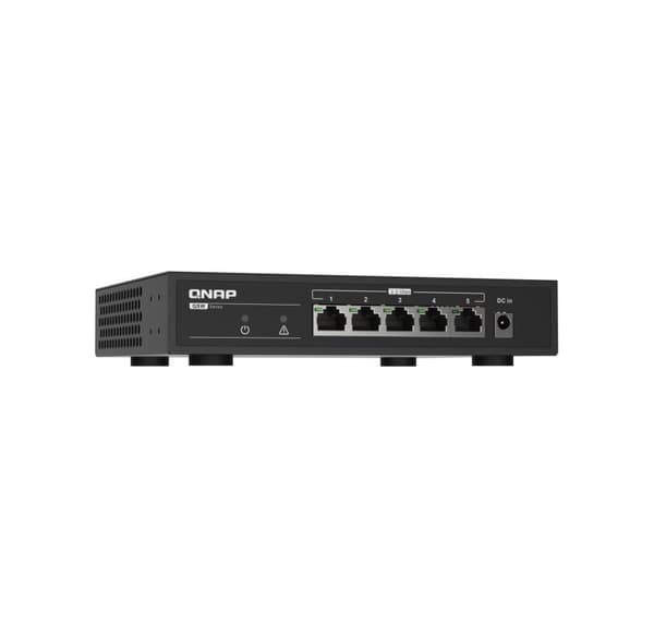 QNAP, 5 portar 2,5 Gbps Auto Negotiation (2,5G/1G/100M), QSW-1105-5T