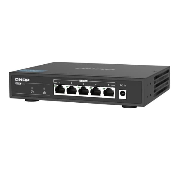 QNAP, 5 portar 2,5 Gbps Auto Negotiation (2,5G/1G/100M), QSW-1105-5T