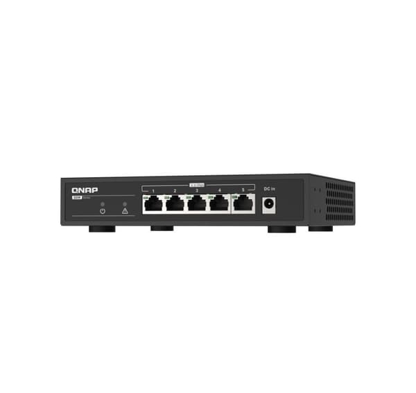 QNAP, 5 portar 2,5 Gbps Auto Negotiation (2,5G/1G/100M), QSW-1105-5T