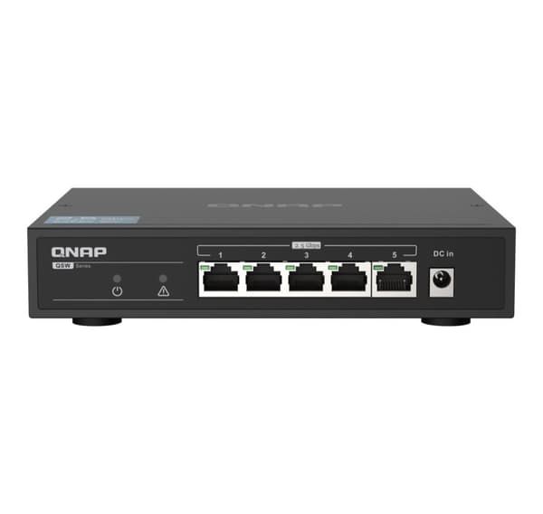 QNAP, 5 portar 2,5 Gbps Auto Negotiation (2,5G/1G/100M), QSW-1105-5T