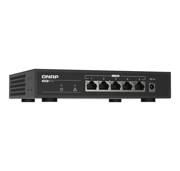 QNAP, 5 portar 2,5 Gbps Auto Negotiation (2,5G/1G/100M), QSW-1105-5T