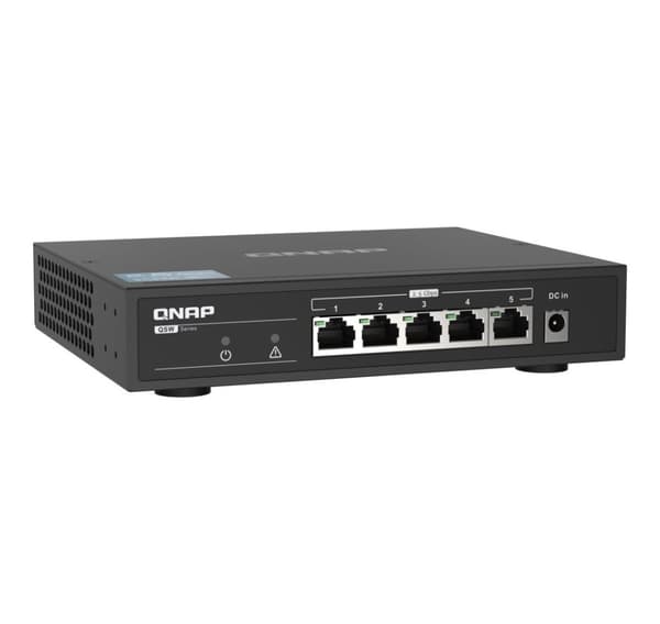 QNAP, 5 portar 2,5 Gbps Auto Negotiation (2,5G/1G/100M), QSW-1105-5T