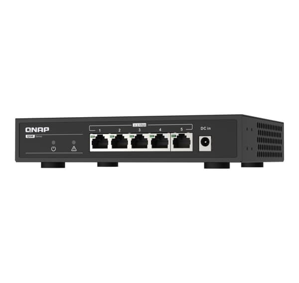 QNAP, 5 portar 2,5 Gbps Auto Negotiation (2,5G/1G/100M), QSW-1105-5T