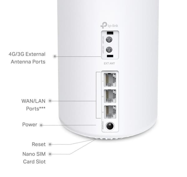 TP-LINK, 4G+ AX1500 Whole Home Mesh Wi-Fi 6 Router, Deco X10-4G (1-pack)