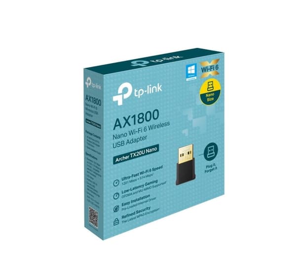 TP-LINK, AX1800 Nano Dual Band Wi-Fi 6 USB-sovitin, Archer TX20U Nano