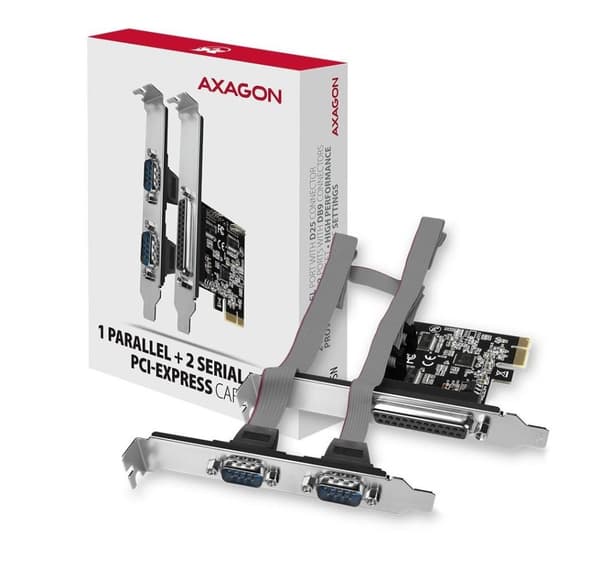 AXAGON, PCI-Express-kort med en parallell och två seriella portar 250 kbps, PCEA-PSN