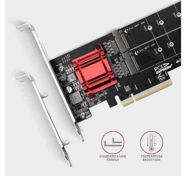 AXAGON, PCIe 2x NVMe M.2 -ohjain, PCEM2-ND