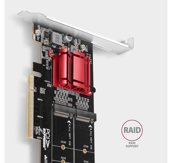 AXAGON, PCIe 2x NVMe M.2 -ohjain, PCEM2-ND