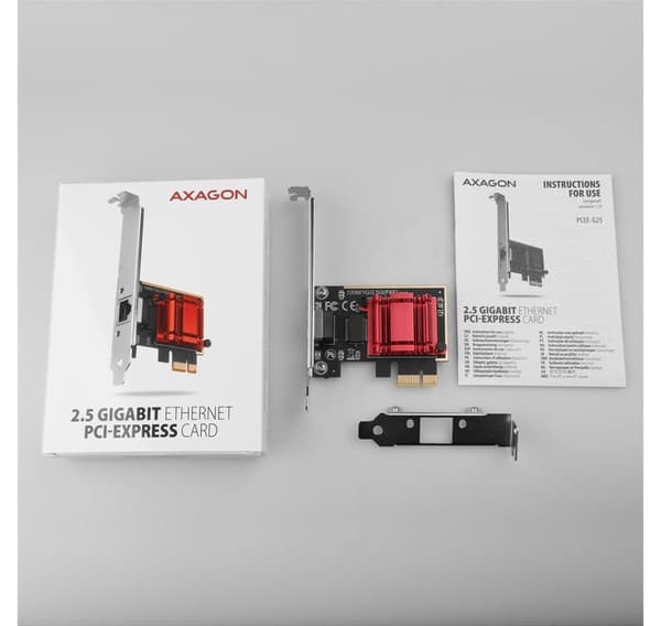 AXAGON, PCI-Express-verkkokortti 2,5 Gbit/s siirtonopeudella ja PXE-tuella, PCEE-G25