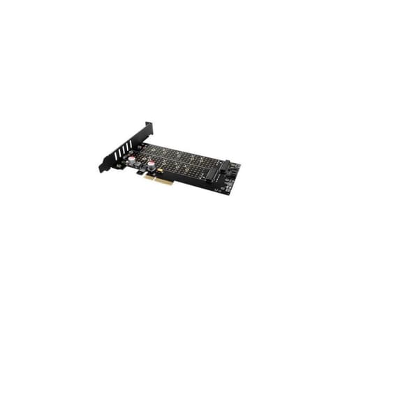 AXAGON, PCI-Express x4-adapter för att ansluta upp till två M.2-diskar till en dator, PCEM2-D