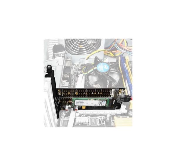 AXAGON, PCI-Express x4-adapter för att ansluta upp till två M.2-diskar till en dator, PCEM2-D