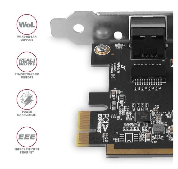 AXAGON, Gigabit Ethernet PCI-Express netværkskort med gennemprøvet Realtek chipset version, PCEE-GRF