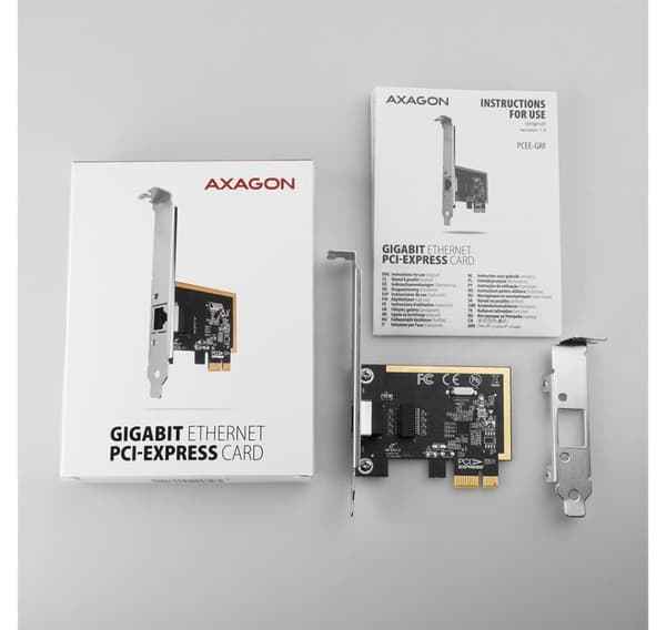 AXAGON, Gigabit Ethernet PCI-Express netværkskort med gennemprøvet Realtek chipset version, PCEE-GRF