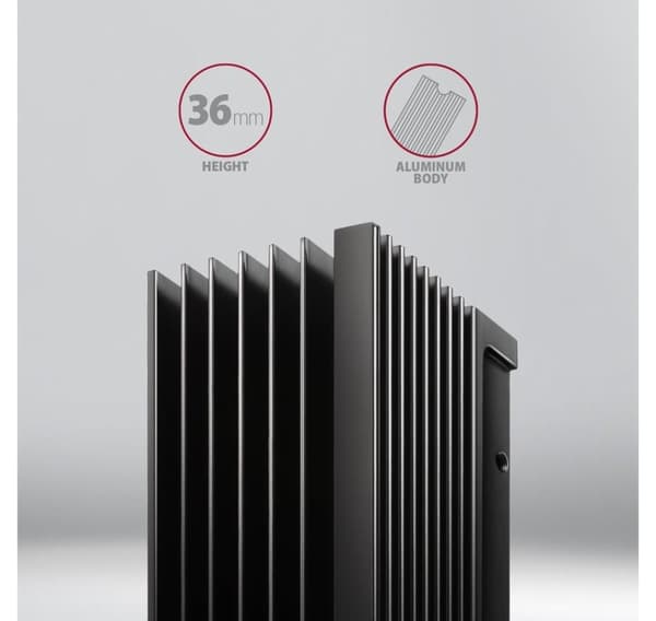 AXAGON, Passiv aluminium kylfläns för enkelsidiga och dubbelsidiga M.2 SSD-skivor, storlek 2280, höjd 36 mm, CLR-M2XL