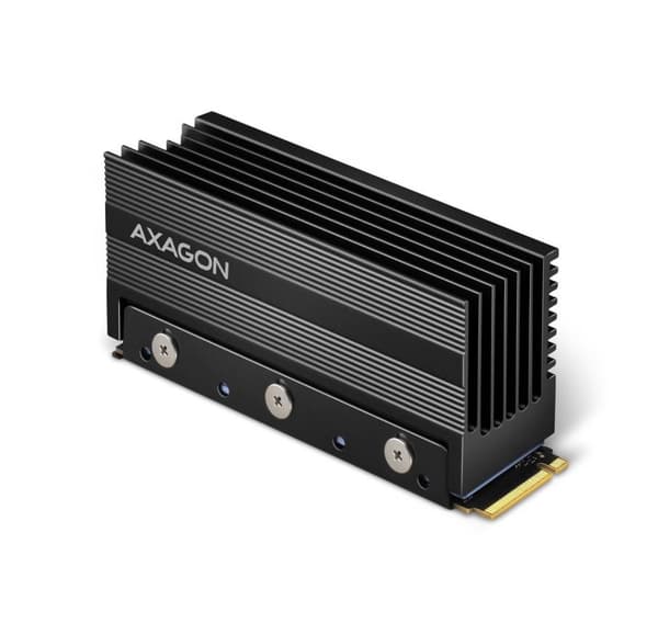 AXAGON, Passiv aluminium kylfläns för enkelsidiga och dubbelsidiga M.2 SSD-skivor, storlek 2280, höjd 36 mm, CLR-M2XL