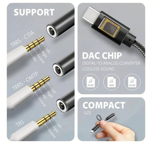 AXAGON, ADA-HC USB-C - HI-RES DAC Audio Adapter