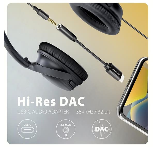 AXAGON, ADA-HC USB-C - HI-RES DAC Audio Adapter