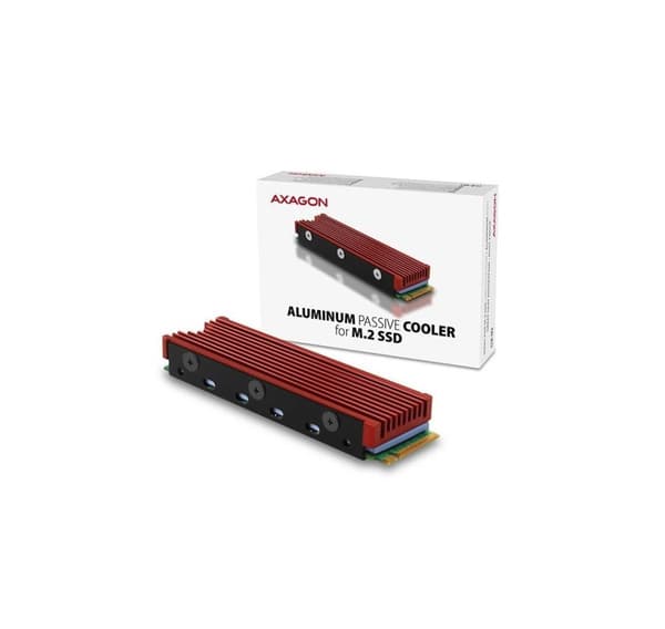AXAGON, Passiv aluminiumskøler til alle M.2 SSD'er, størrelse 2280, høj 12 mm, CLR-M2