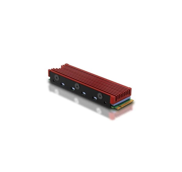 AXAGON, Passiv aluminiumskøler til alle M.2 SSD'er, størrelse 2280, høj 12 mm, CLR-M2 Sort, Rød