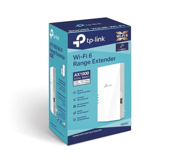 TP-LINK, AX1800 Wi-Fi 6 Range Extender, RE600X