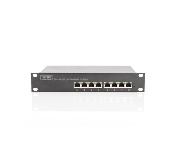 Digitus, 8-porters Gigabit Ethernet PoE-svitsj, DN-95317