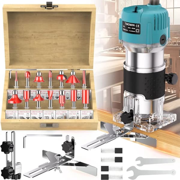 Sähkökäyttöinen trimmauskone, 800W teho, 30000rpm nopeus,Isäntä 15 kpl