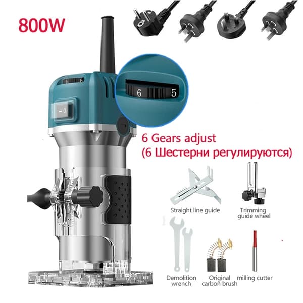 Puutavaran jyrsin, 6 nopeutta, 2000W teho,220v EU-pistoke