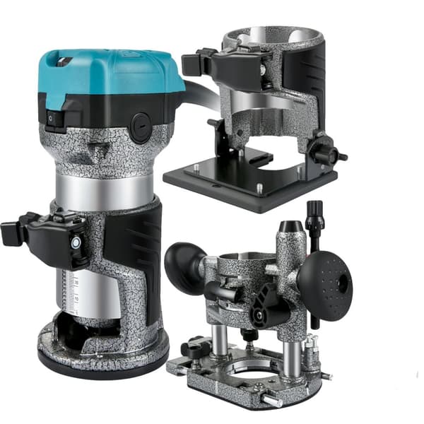 Træfræsemaskine, 710W effekt, hastighed 13000-33000 RPM, aluminiumlegering materiale,Fast Plunge Tilt