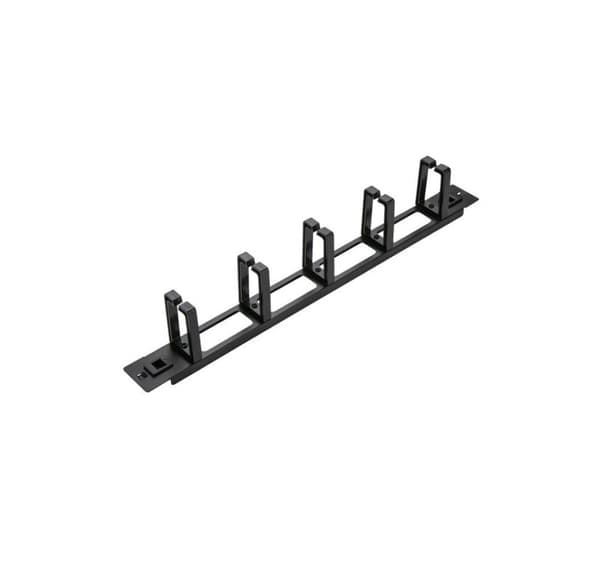SOMI Networks, 19" værktøjsløs kabelstyringsstang med 5 stk. plastringe, CMB-02-TOL