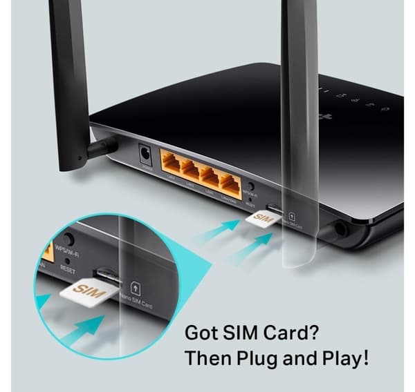TP-LINK, AC1200 trådløs Dual Band 4G LTE-router, Archer MR402