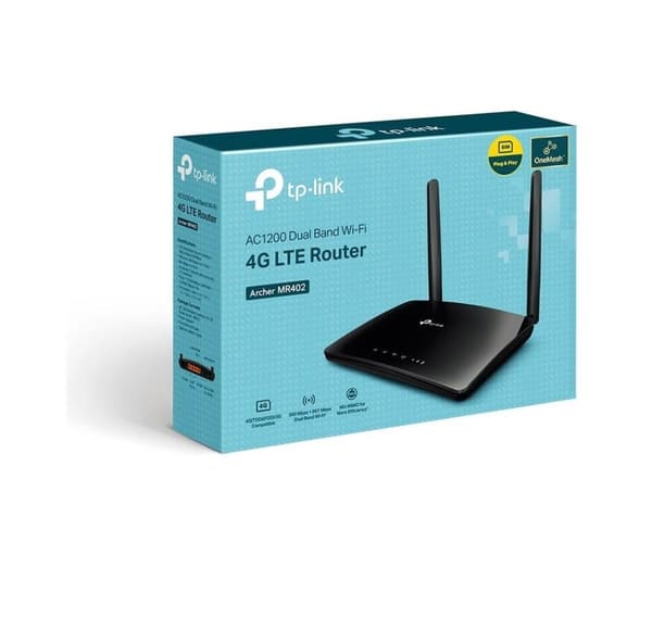 TP-LINK, AC1200 trådløs Dual Band 4G LTE-router, Archer MR402