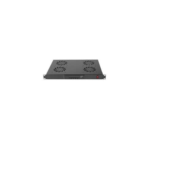 Lanberg, 19" vifteenhet/ventilasjonspanel med LCD 4 vifter + termostat 230V, AK-1503-B