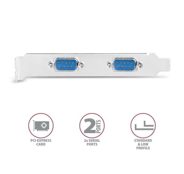 AXAGON, PCI-Express-kort med to 250 kbps serielle porter, PCEA-S2N