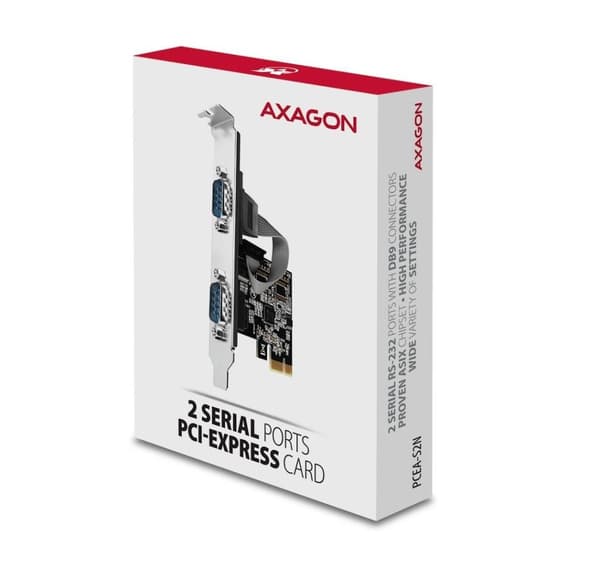 AXAGON, PCI-Express-kort med to 250 kbps serielle porter, PCEA-S2N