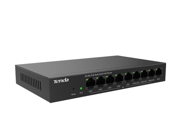 Tenda G0-8G-PoE kablet router Gigabit Ethernet Sort