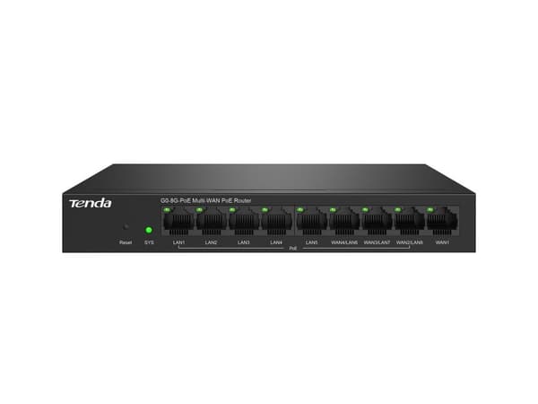 Tenda G0-8G-PoE kablet router Gigabit Ethernet Sort